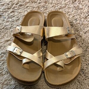 Steve Madden Girls Gold Strappy Sandals